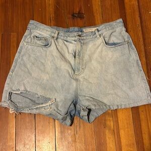 ASOS Denim light wash distressed shorts